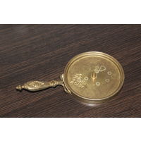 Латунный подсвечник с ручкой, клеймо.