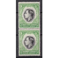 204.BrK. Великобритания. Колонии. Юго- Западная Африка. Георг VI. Стандарт. 1937 г. 2x1/2P. Mi.##182/183. MNH.