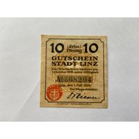Нотгельд 10 пфеннигов Линц. Веймарская республика - 1602