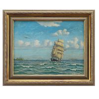 J.P. Nielsen Датский парусник холст, масло 35,3х45,5 см. Заключение!