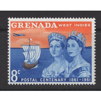 Гренада 1961 ** 100 лет маркам колонии, Королева Великобритании Виктория и Елизавета II