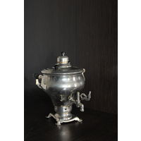 Металлический, винтажный, декоративный самовар, хром - латунь, из СССР.