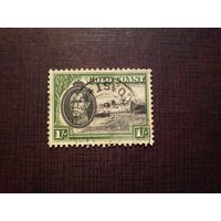 Британская колония Золотой Берег 1941 г.Король Георг VI и замок Кристиансборг./05а/