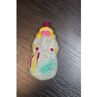 Новогодняя елочная игрушка, из СССР "Дедушка мороз", тонкое стекло.