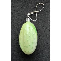 Игрушка ёлочная #Огурец#, стекло, СССР.