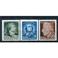 ГДР - 1955г. - Фридрих Шиллер - 3 марки - полная серия, MNH [Mi 464-466]. #1-GG-16-A-1