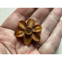 Брошь Антикварная Нарцисс Бакелит Англия до 1900 -х