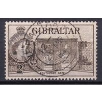 56.BrK. Великобритания. Колонии. Гибралтар. Елизавета II. Местные мотивы. 1958 г. 2d. Mi.#137b.