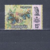 [1349] Малайзия,Келантан 1971. Фауна.Бабочки.15 с. Гашеная марка.