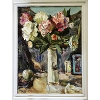 Коробушкин Е.Г;70/50см;1976г."Натюрморт". 1976г. К/М. 70х50 см.