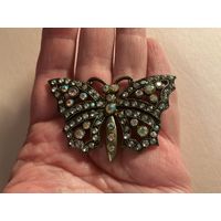 Брошь Бабочка стразы АБ Германия винтаж