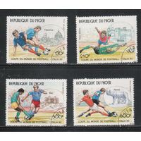 Нигер-1990,(Мих.1090-1093)  гаш.  , Спорт, Футбол,ЧМ-1990