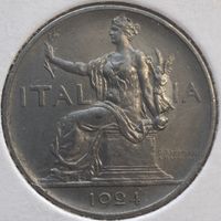 Италия 1 лира 1924 г. В холдере