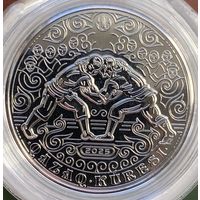 Казахстан 200 тенге 2025 г. Курес. Казахская борьба. В блистере