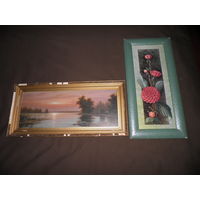 Две картины репродукции в рамках времён СССР.С рубля.