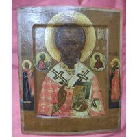 Икона Святителя и Чудотворца Николая, 19 век, Палех. Ковчег.