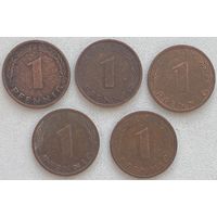 Германия 1 пфенниг 1971 г. D. Цена за 1 шт.