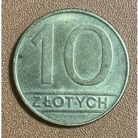 Монета Польша 10 злотых 1989 год. С рубля без МЦ.