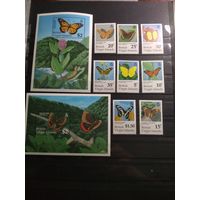 Британские Виргинские острова. 1991 г. Бабочки.