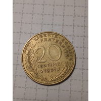 20 сантимов Франция 1981 год