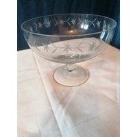 Ваза, конфетница на ножке, стекло СССР