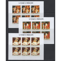 Фауна Собаки Сан-Томе и Принсипи 2003** Малые листы 3 шт Без перфорации