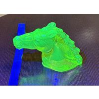 Статуэтка Голова лошади из уранового стекла . Чехия