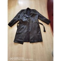 Кожаный плащ СССР из натуральной кожи в очень приличном состоянии самая-самая привлекательная цена трёхдневный аукцион