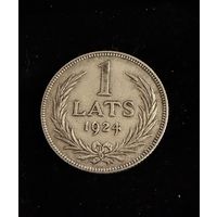 1 лат 1924 г.  Латвия.  Серебро