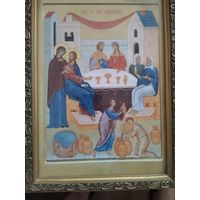 Икона Брак В Канах редкая. Большая икона 38/20