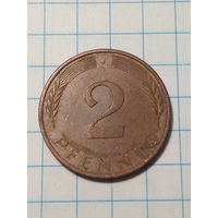 2 пфеннига ФРГ 1977 J год