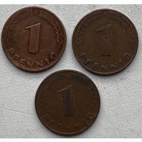 Германия 1 пфенниг 1948 г. G. Цена за 1 шт.