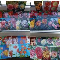 Открытки 145 штук цветы и другое Тюльпаны Георгины Хризантемы и другое чистые