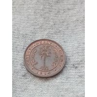 15. Распродажа коллекции! Цейлон 1/2 цента 1926 г. Нечастая! UNC!