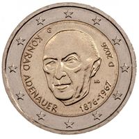 Германия 2 евро, 2026 G Конрад Аденауэр UNC