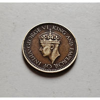 25 центов 1943г.,  Георг VI, Цейлон, лот ин-1,5