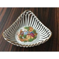 Винтажная конфетница, фарфор, лепка, позолота, красота и изящество
