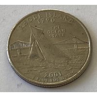 25 центов 2001 г. Род-Айленд, США