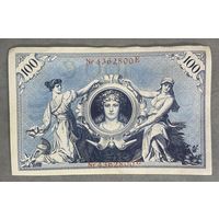Банкнота 100 марок 1908 год. Германская империя. Красная печать.