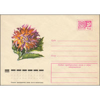 Художественный маркированный конверт СССР N 10588 (05.06.1975) Георгин "Колхозница"