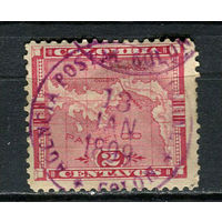 Панама в составе Колумбии - 1887/1882 - Карта 2С - [Mi.13] - 1 марка. Гашеная.  (Лот 18Ju)-T25P8
