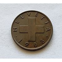 Швейцария 1 раппен, 1968