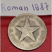 Куба 20 сентаво 1915 серебро