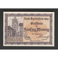 Германия Бартенштайн нотгельд 50 пфеннигов 1921 года. Состояние UNC