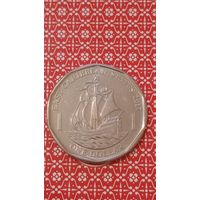 Восточные Карибы 1 доллар 2017 парусник