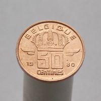 Бельгия 50 сантимов 1980 (Французская легенда  BELGIQUE)