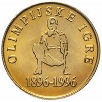 Словения 5 толаров, 1996 100 лет современным Олимпийским Играм UNC