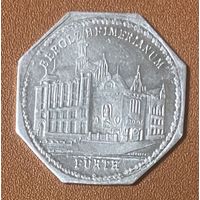 Германия Нюрнберг нотгельд 20 пфеннигов 1919 .Берольц Хеймерианум. трамвайный жетон