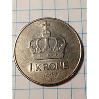 1 крона Норвегия 1977 год
