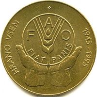 Словения 5 толаров, 1995 50 лет Всемирной продовольственной программе UNC